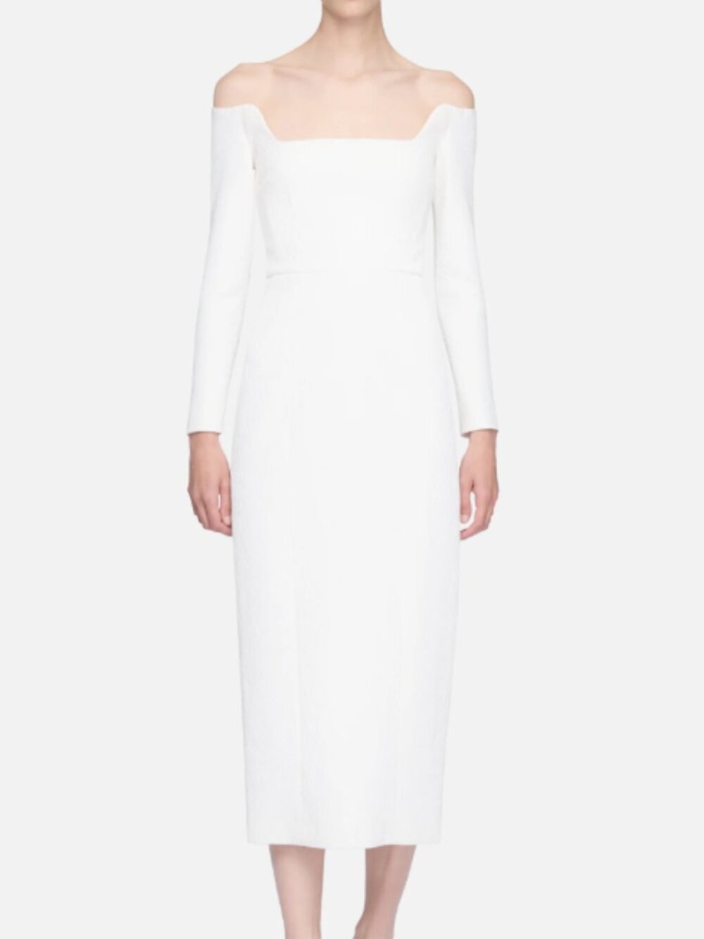 Emilia Wickstead Birch Dress in Ivory Textured Cloque
